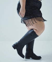 GLORY H2O EXTRA WIDE CALF BOOTS BLACK LEATHER