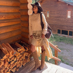 MIRLA BOOTS LT BROWN SUEDE