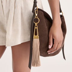 FRINGE TASSEL BAG CHARM CAMEL