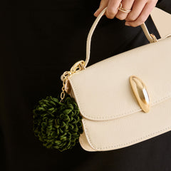 POM POM BAG CHARM DK GREEN