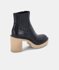 CASTER H2O BOOTIES BLACK LEATHER - re:vita