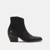 SILMA BOOTIES BLACK LEATHER - re:vita