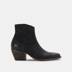 SILMA BOOTIES BLACK LEATHER - re:vita