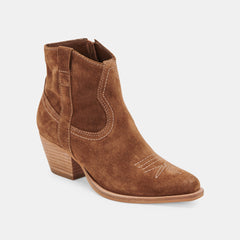 SILMA BOOTIES DK BROWN SUEDE - re:vita