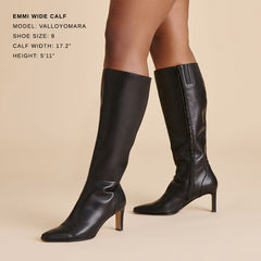 EMMI WIDE CALF BOOTS BLACK LEATHER