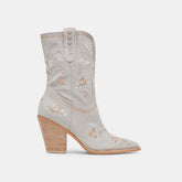 JESSEY FLORAL BOOTS LIGHT BLUE NUBUCK