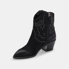 SOLOW STUD BOOTIES BLACK NUBUCK - re:vita
