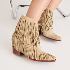 TOREY BOOTIES DK TAUPE SUEDE