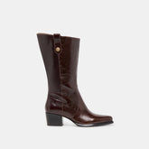 VERN WIDE CALF BOOTS CHOCOLATE LEATHER