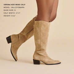 VIRONA H2O WIDE CALF BOOTS DK TAUPE SUEDE