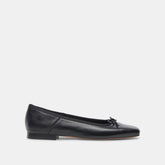 ANISA WIDE BALLET FLATS BLACK LEATHER - re:vita