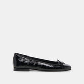 ANISA BALLET FLATS NOIR EMBOSSED LEATHER - re:vita