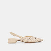 BIRDIE FLATS OFF WHITE WOVEN LEATHER