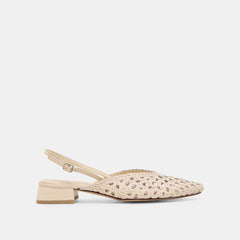 BIRDIE FLATS OFF WHITE WOVEN LEATHER