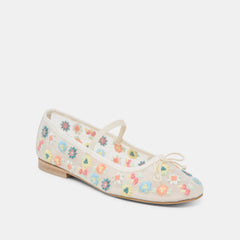 CADEL FLORAL BALLET FLATS IVORY FLORAL MESH