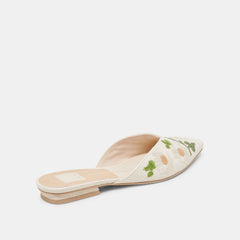 ELM FLATS WHITE FLORAL RAFFIA