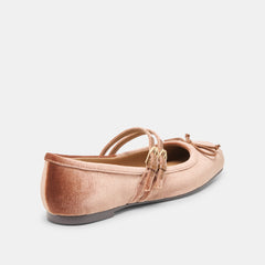 GIBSEN BALLET FLATS DK ROSE VELVET