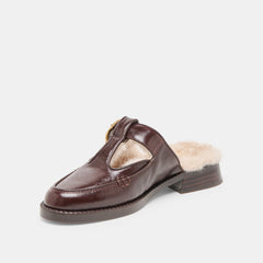 HARLAH PLUSH FLATS CHOCOLATE LEATHER
