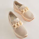 JHENEE PERFORATED SNEAKERS SAND NUBUCK - re:vita
