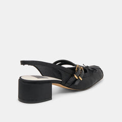 LORIS HEELS ONYX SATIN