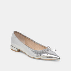 PALANI BALLET FLATS SILVER DISTRESSED LEATHER - re:vita
