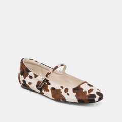 REYES BALLET FLATS COCOA TAURUS CALF HAIR
