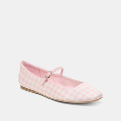 REYES X BYRDIE GOLF BALLET FLATS PINK PLAID GINGHAM