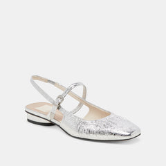 RIANNE FLATS SILVER DISTRESSED LEATHER - re:vita