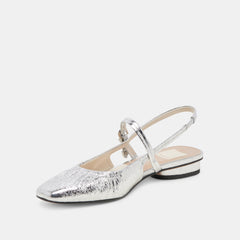 RIANNE FLATS SILVER DISTRESSED LEATHER - re:vita