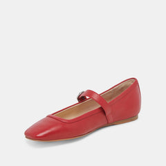 RODNI BALLET FLATS RED LEATHER - re:vita