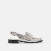 HARDI WIDE LOAFERS SILVER CRACKLED LEATHER - re:vita