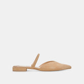 KANIKA WIDE FLATS TAN SUEDE - re:vita