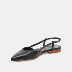 NARAH FLATS BLACK LEATHER - re:vita