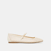 REYES BALLET FLATS WHITE WOVEN RAFFIA