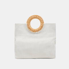 LILAH CLUTCH WHITE EMBOSSED STELLA