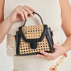 TROPEZ CROSSBODY BLACK NATURAL CANE