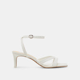 BECKI WIDE HEELS TRUE WHITE LEATHER