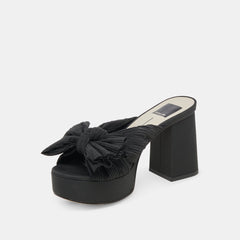 BLARE HEELS ONYX SATIN - re:vita