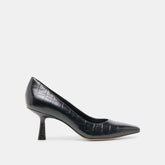 BRIONA HEELS NOIR CROCO EMBOSSED LEATHER
