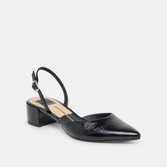 CAREL HEELS MIDNIGHT CRINKLE PATENT LEATHER