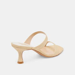 GENORA WIDE HEELS LT NATURAL WOVEN RAFFIA