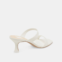GENORA WIDE HEELS WHITE LEATHER