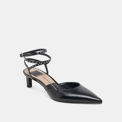 LOKLYN STUD HEELS MIDNIGHT CRINKLE PATENT - re:vita