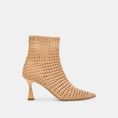 LONNI BOOTIES LIGHT TAN WOVEN LEATHER