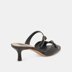 LORALI HEELS BLACK LEATHER - re:vita