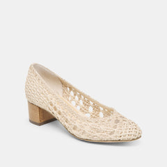 LULA HEELS IVORY MULTI WOVEN RAFFIA - re:vita