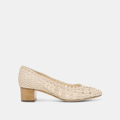 LULA HEELS IVORY MULTI WOVEN RAFFIA - re:vita