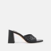 MARGOE HEELS BLACK WOVEN STELLA