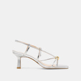 MYLEE HEELS SILVER DISTRESSED LEATHER