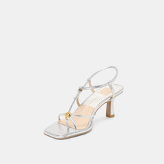 MYLEE HEELS SILVER DISTRESSED LEATHER